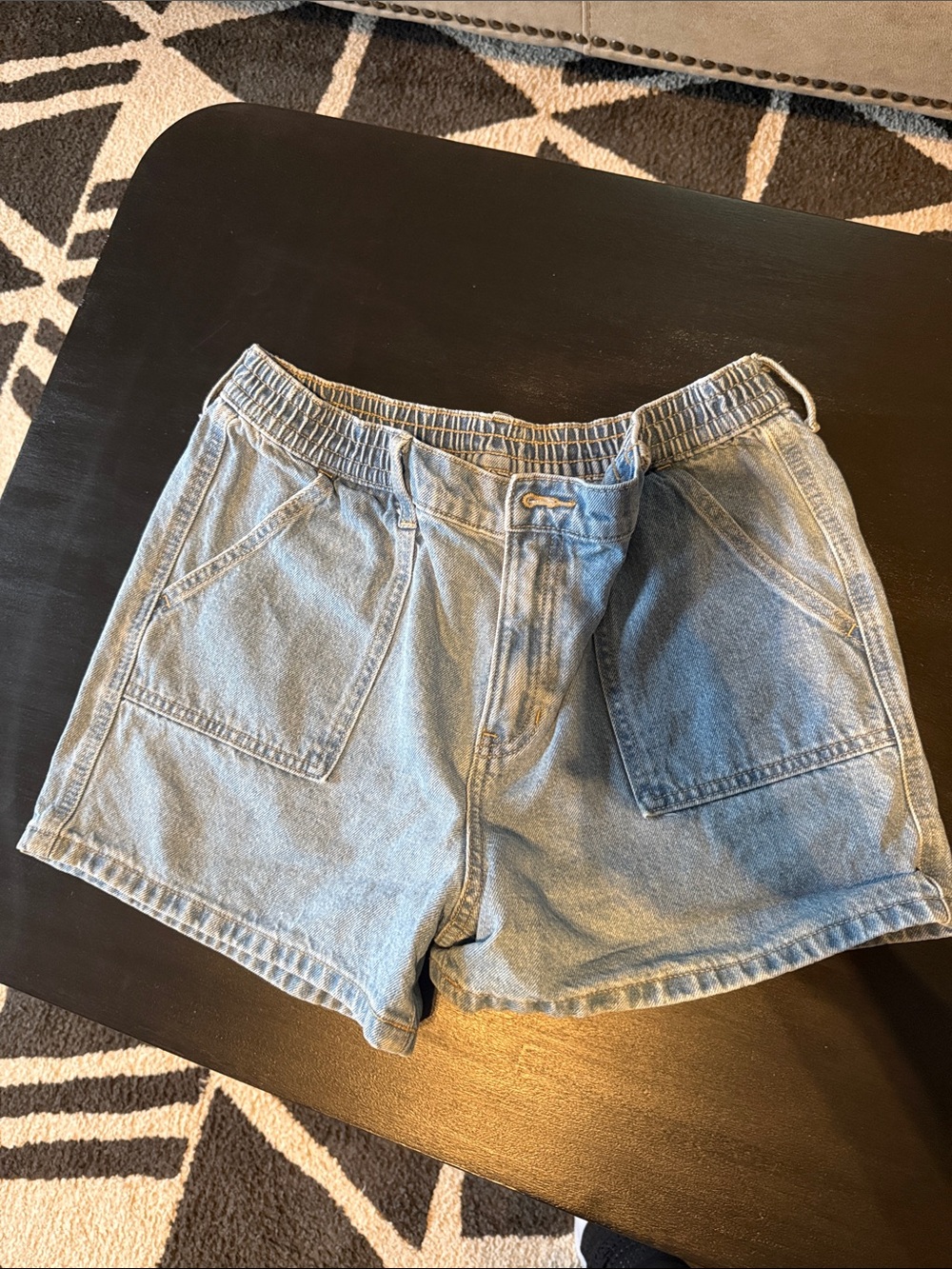 Old Navy Light Blue Denim Elastic-Waist Shorts
